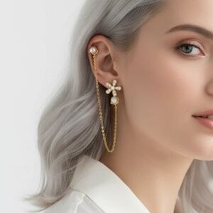 One Piece Long Elegant Flower Women Earring